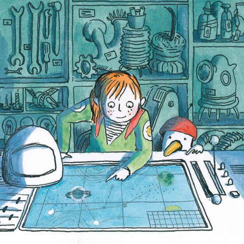 Pixie book. Astronaut Fabi collects space debris