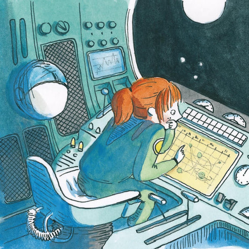 Pixie book. Astronaut Fabi collects space debris