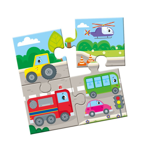 Багаторазова водна розмальовка-пазл. Веселі машинки