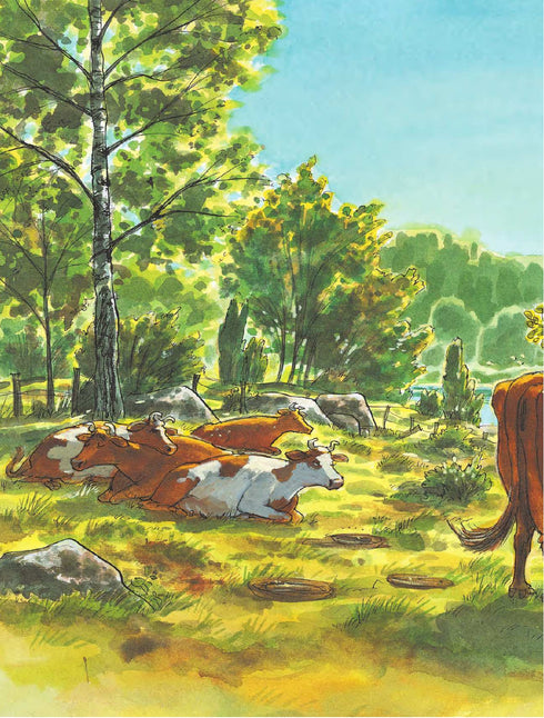 Mamma Moo on the children's slide