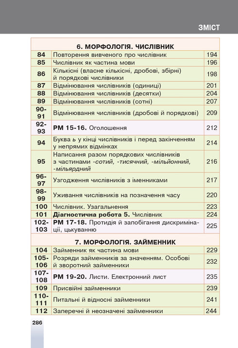 "Ukrainian Language" textbook for 6th grade of general secondary education institutions