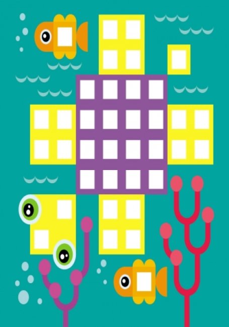 Мозаїка з наліпок. Для дітей від 4 років. Квадратики